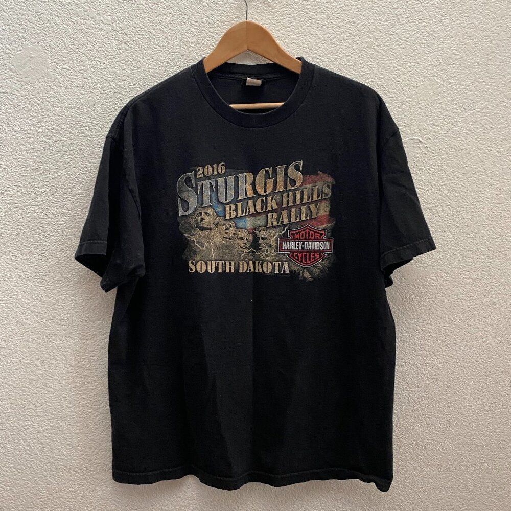 2016 Sturgis Black Hills Rally Harley-Davidson Motorcycles T-Shirt Black XL